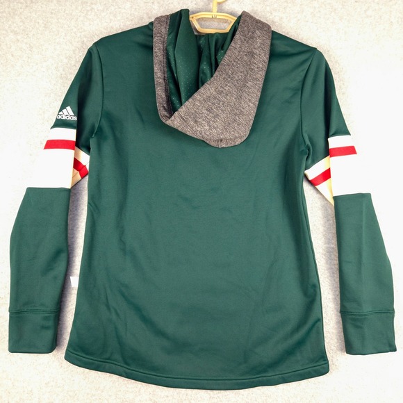 Adidas NHL Minnesota Wild Platinum Crewdie Hoodie Pullover‎ Sweatshirt Medium - Picture 6 of 8